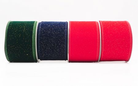 Sparkling Solid Color Glitter Wired Ribbon - Sparkling Solid Color Glitter Wired Ribbon